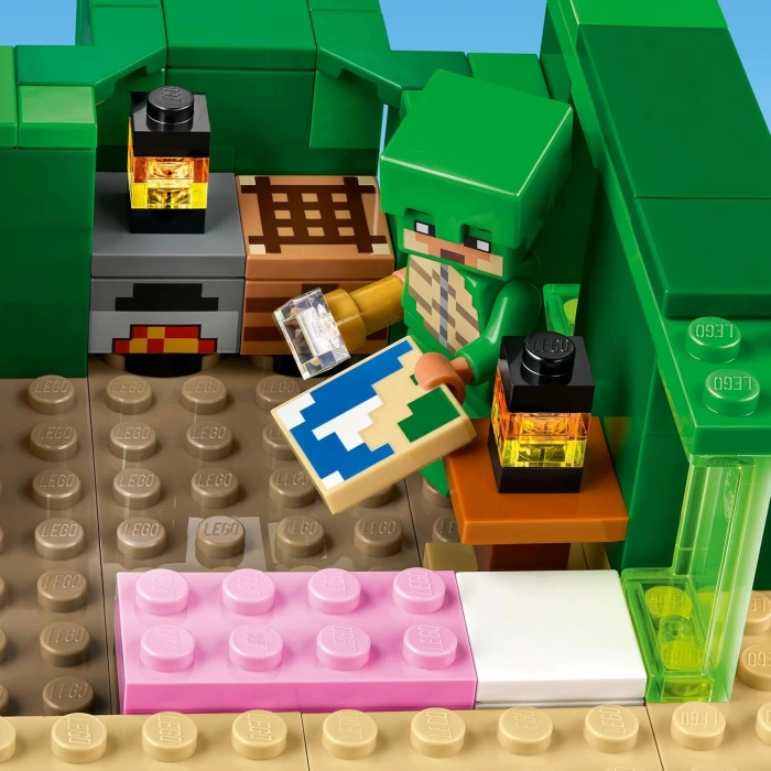 LEGO Minecraft Kaplumbağa Plaj Evi 21254-7 Yaş ve Üzeri Macera Oyunları Seven Çocuklar İçin 3 adet LEGO Minecraft Minifigürü içeren Yaratıcı Oyuncak Yapım Seti, Doğum Günü Hediyesi Fikri (234 Parça)