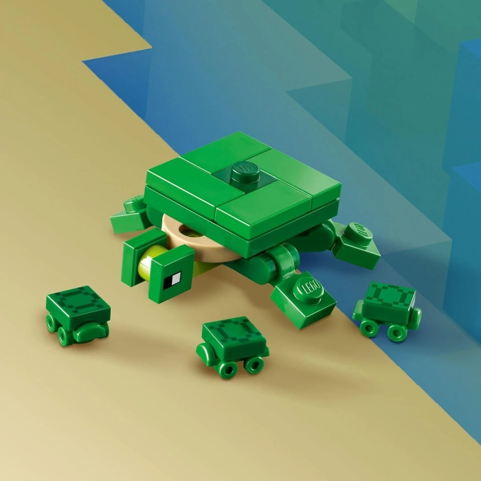LEGO Minecraft Kaplumbağa Plaj Evi 21254-7 Yaş ve Üzeri Macera Oyunları Seven Çocuklar İçin 3 adet LEGO Minecraft Minifigürü içeren Yaratıcı Oyuncak Yapım Seti, Doğum Günü Hediyesi Fikri (234 Parça)