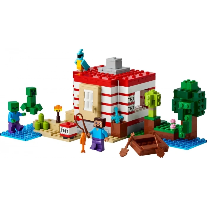 LEGO Minecraft TNT Büyük Orman Evi 21275-8 Yaş ve Üzeri Minecraft Hayranı Çocuklar için Video Oyunu Temalı, Koleksiyonluk Yaratıcı Oyuncak Yapım Seti, Doğum Günü Hediyesi Fikri (287 Parça)