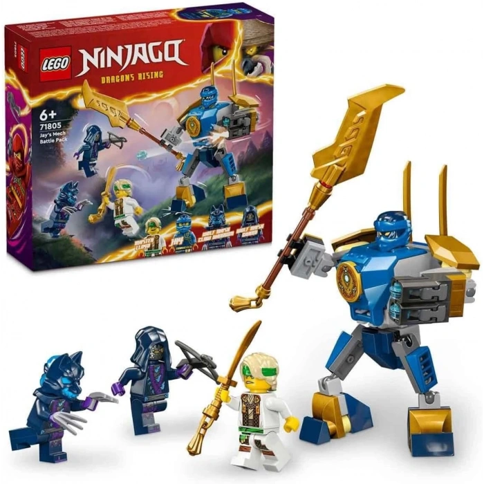 LEGO NINJAGO Jay’in Robotu Savaş Paketi 71805-6 Yaş ve Üzeri Çocuklar için Jay Minifigürü İçeren Yaratıcı Oyuncak Yapım Seti (78 Parça)