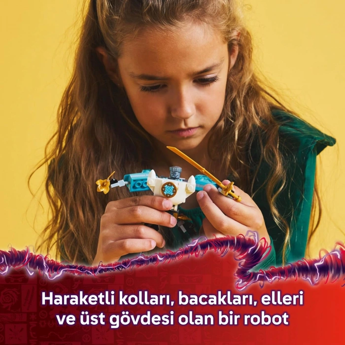 LEGO NINJAGO Zane’in Savaş Zırhı Mech’i 71827-6 Yaş ve Üzeri Çocuklar için 3 Minifigürlü Yaratıcı Oyuncak Yapım Seti, Doğum Günü Hediyesi (92 Parça)