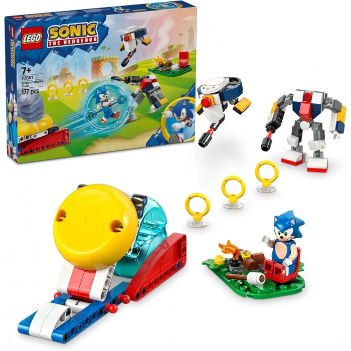 LEGO Sonic The Hedgehog: Sonic’in Kamp Ateşi Çarpışması 77001, 7 Yaş Oyuncak Yapım Seti ,177 Parça