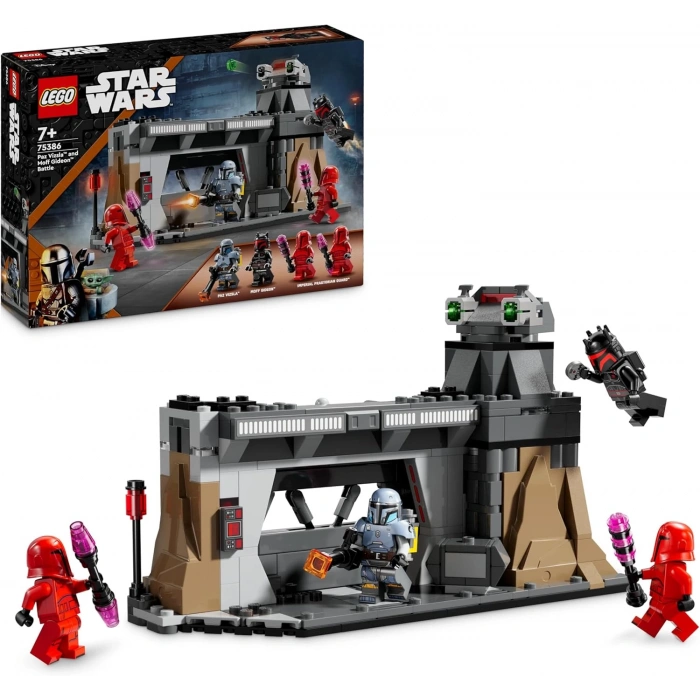 LEGO Star Wars: The Mandalorian Paz Vizsla ve Moff Gideon Savaşı 75386 – 7 Yaş ve Üzeri Kız ve Erkek Çocuklar için 4 Minifigür İçeren Oyuncak Yapım Seti, Çocuklar için Doğum Günü Hediyesi (289 Parça)