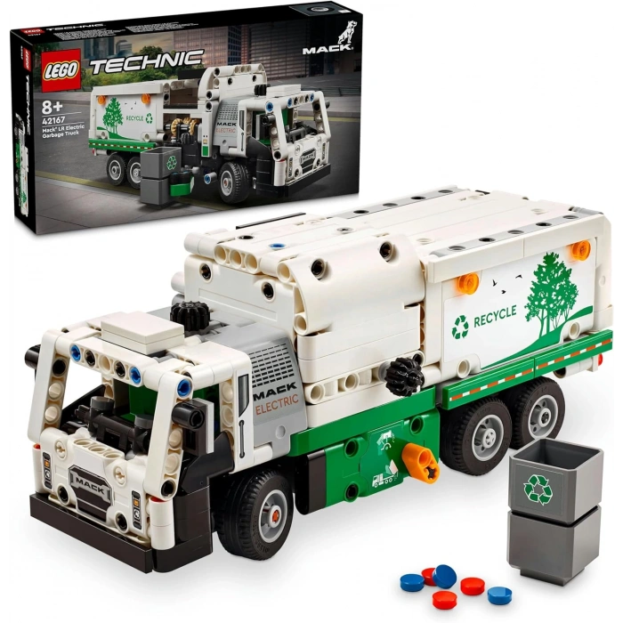 LEGO Technic Mack® LR Electric Çöp Kamyonu 42167-8 Yaş ve Üzeri Çocuklar için Geri Dönüşüm Temalı Koleksiyonluk Yaratıcı Oyuncak Model Yapım Seti (503 Parça)