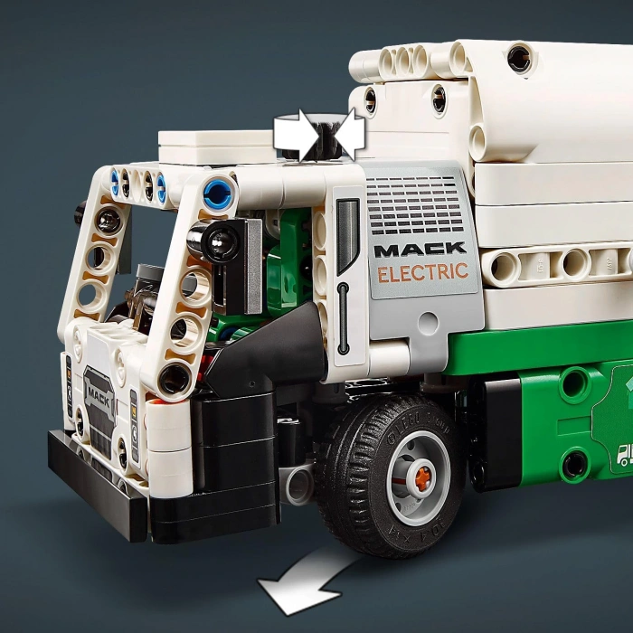 LEGO Technic Mack® LR Electric Çöp Kamyonu 42167-8 Yaş ve Üzeri Çocuklar için Geri Dönüşüm Temalı Koleksiyonluk Yaratıcı Oyuncak Model Yapım Seti (503 Parça)