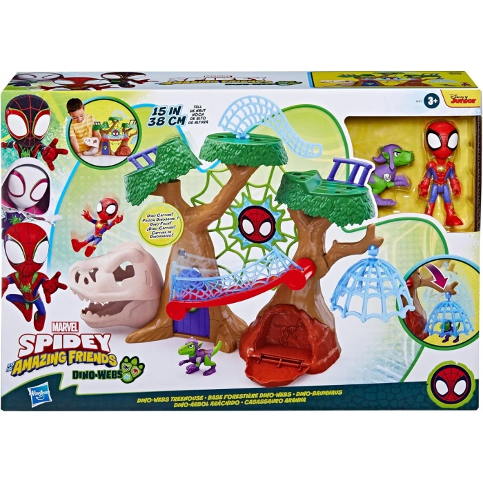 Marvel Spidey and His Amazing Friends Dino-Webs Ağaç Ev Süper Kahraman Oyun Seti