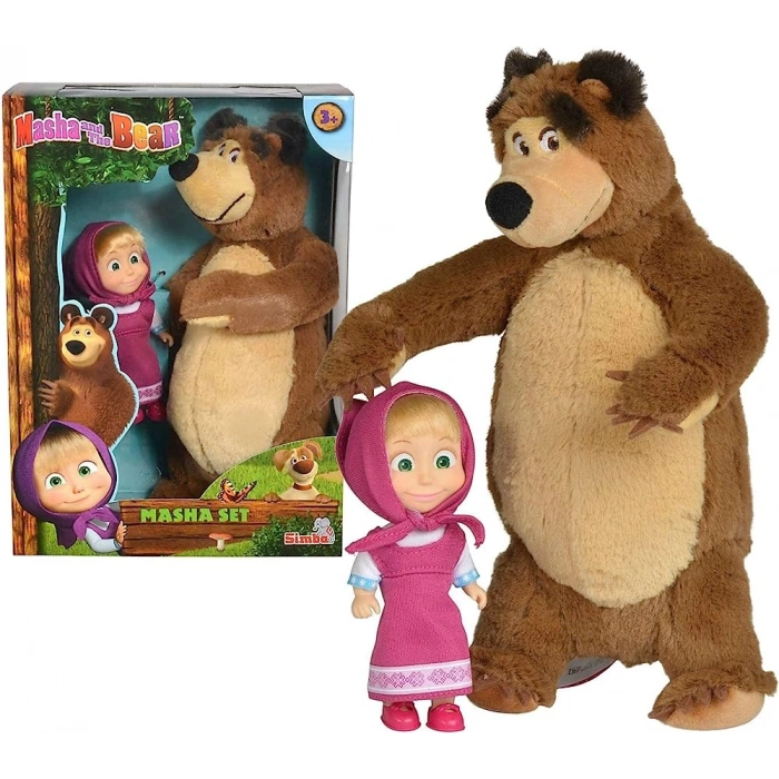 Maşa ile Koca Ayı - Masha and the Bear Masha Doll 12cm and Bear 25cm