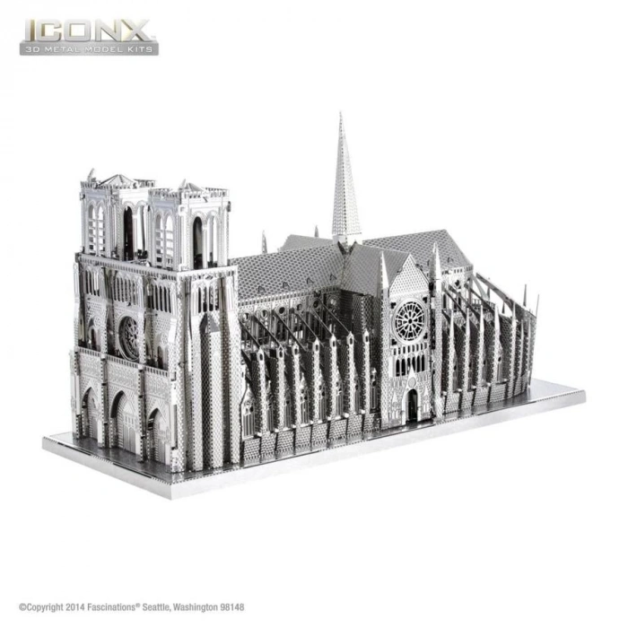 NOTRE DAME PARİS 3D Metal Maket Bulmaca Puzzle modeli kitleri DIY 14+ Yaş 117+ parça