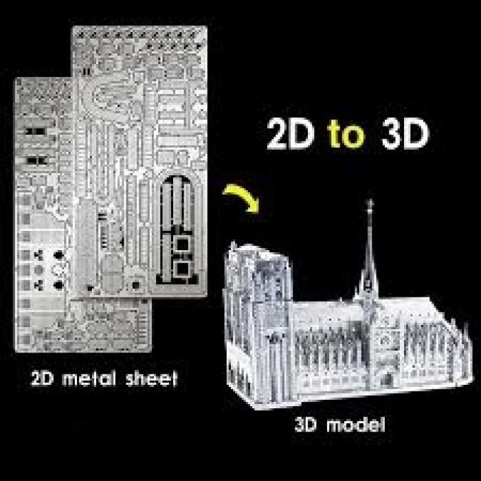 NOTRE DAME PARİS 3D Metal Maket Bulmaca Puzzle modeli kitleri DIY 14+ Yaş 117+ parça