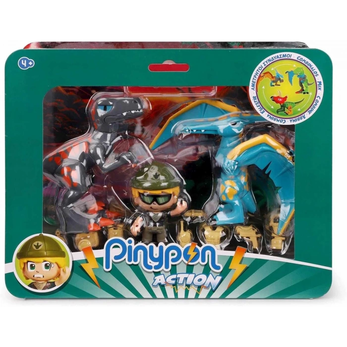 Pinypon Action Bir Pinypon Bebek ve 2 Dinozor, Macera Oyuncak Seti, 4 Yaş ve Üzeri Çocuklar için (700016684)