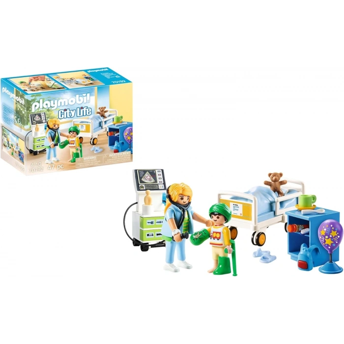 Playmobil 70192 Şehir Hayatı Çocuk Hastanesi Odası, eğitici oyuncak, eğlenceli yaratıcı rol yapma, oyun seti 4 yaş ve üzeri çocuklar için uygundur