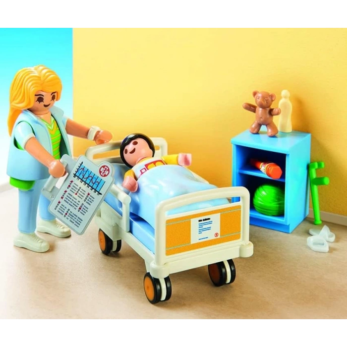 Playmobil 70192 Şehir Hayatı Çocuk Hastanesi Odası, eğitici oyuncak, eğlenceli yaratıcı rol yapma, oyun seti 4 yaş ve üzeri çocuklar için uygundur