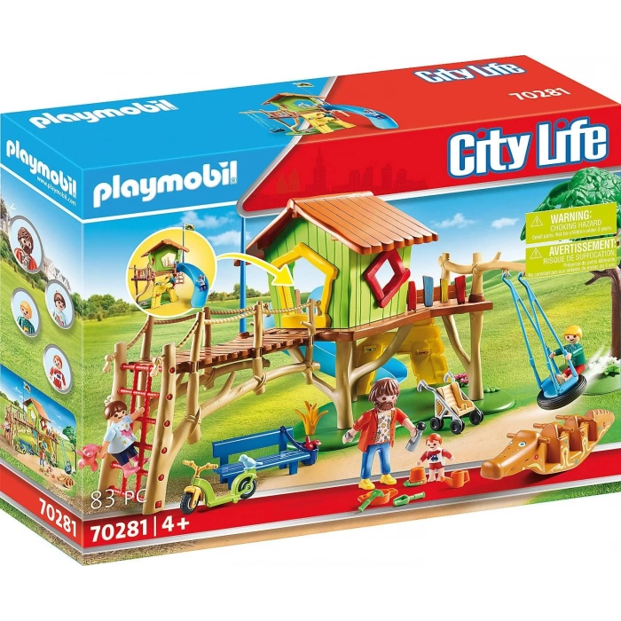 Playmobil 70281 Şehir Hayatı Ana Okulu Macera Oyun Alanı, eğitici oyuncak, eğlenceli, yaratıcı rol yapma, oyun seti, 4 yaş ve üzeri çocuklar için uygundur