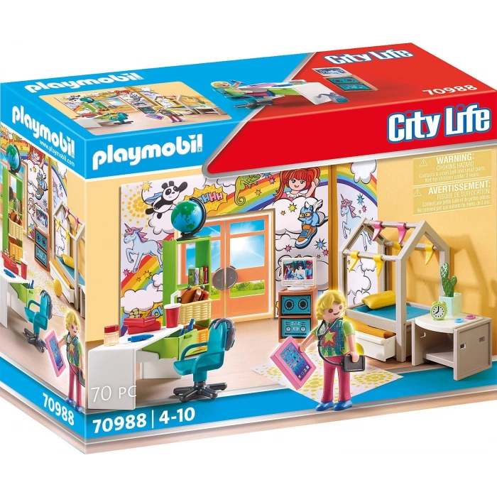 Playmobil 70988 Şehir Hayatı Modern Ev Lüks Genç Odası, eğlenceli, yaratıcı rol yapma, oyun setleri 4 yaş ve üzeri çocuklar için uygundur