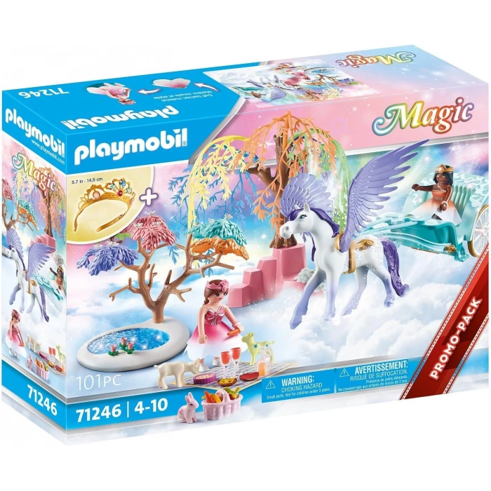 Playmobil Magic 71246 Pegasus Arabası ile Piknik, Büyük Çocuk Taçlı, 4 Yaşından Büyük Çocuklar İçin Oyuncak