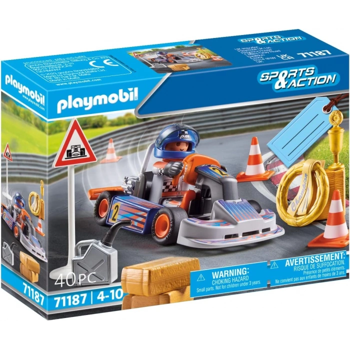 PLAYMOBIL Sports&Action 71187 yarış arabası, zafer çelengi ve daha birçok aksesuar parçası ile, 4 yaşından itibaren