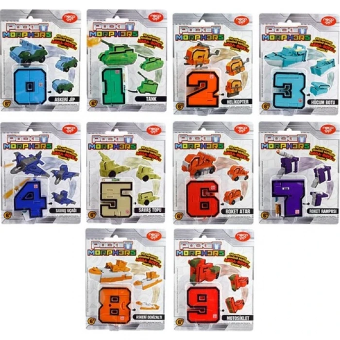 Pocket Morphers Dönüşebilen Numaralar 10lu Set