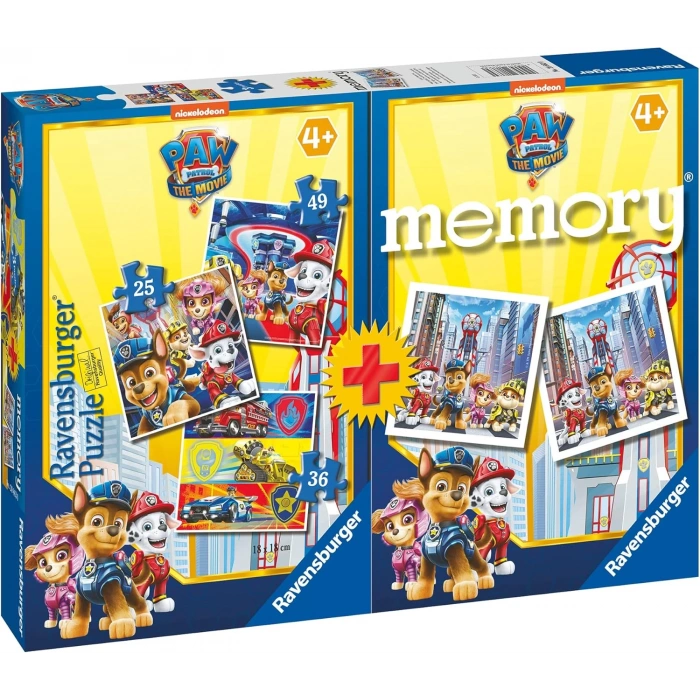 Ravensburger 25/36/49 parça Puzzle ve Memory Paw Patrol Kutu Oyunu