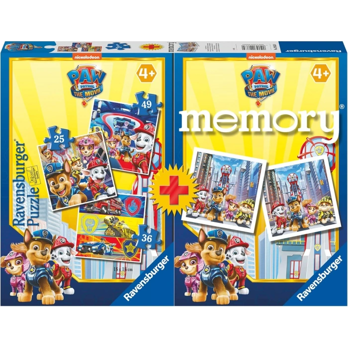Ravensburger 25/36/49 parça Puzzle ve Memory Paw Patrol Kutu Oyunu