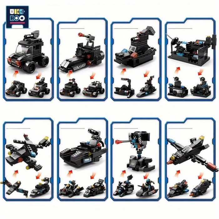 Şehir Özel Harekat 20.32 cm 3 Polis Karakolu Kamyon lego, Makine Helikopter Araba Figürleri, Eğitici Oyuncak 6 yaş 585 parça