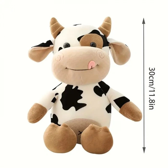 Sevimli 30 cm Karikatür İnek Peluş Oyuncak Çocuklar ve Gençler için hediye