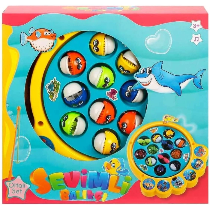 Sunman Sun-Rst-Svb-Balik Olta Tutma Oyun Seti Dönen Mekanizma 18Prç.Sesli B/O Kutulu