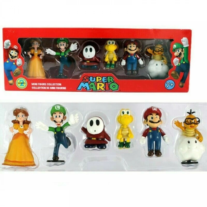 Süper Mario 6lı Set Mario ,Luigi, Yoshi, Prenses Figür Seti Oyuncaklar