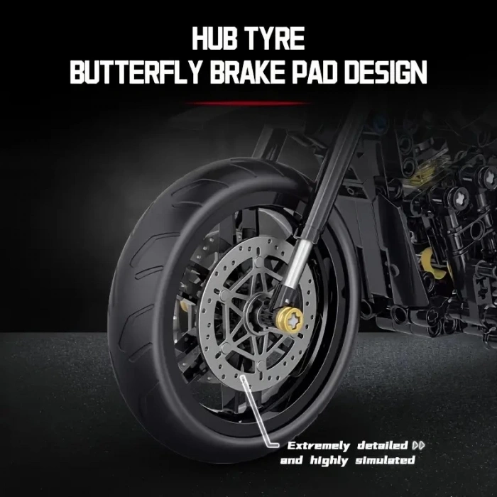 Teknik Motosiklet Yapım Seti 586 parça 1:8 Ölçekli Siyah 8+ yaş Model Kiti hediye yapı blok oyuncak seti