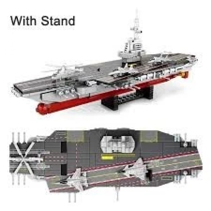 Uçak Gemisi Lego Yapı Blokları Seti 546 Parça 6-8 Yaş Donanma Savaş Gemisi Modeli Kit