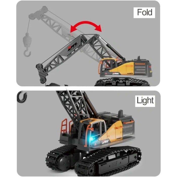 Uzaktan Kumandalı 40 MHz Tam Fonksiyonlu Rc İş Araçı Kule Vinç Led Işıklı ve Hareketli