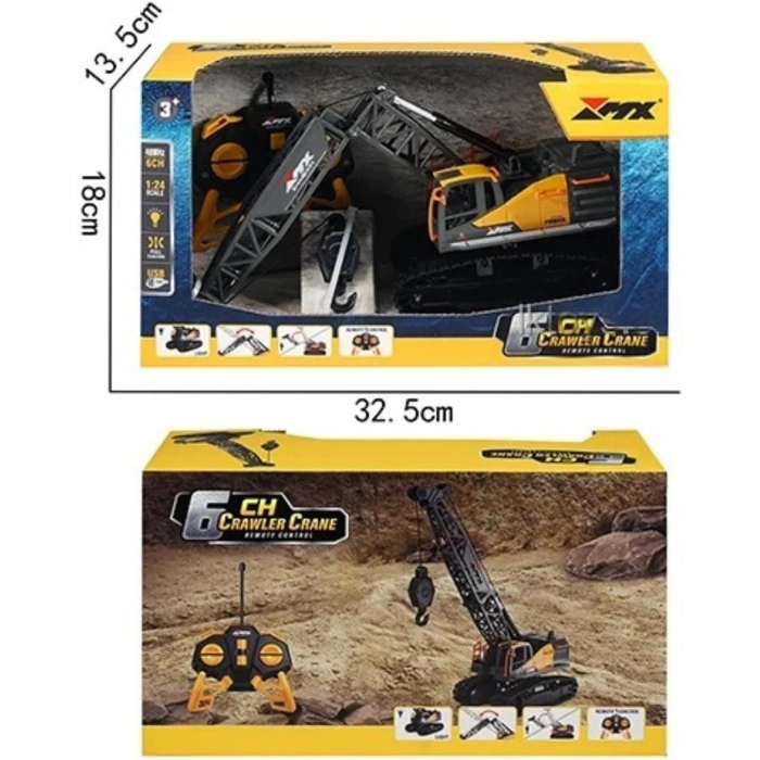 Uzaktan Kumandalı 40 MHz Tam Fonksiyonlu Rc İş Araçı Kule Vinç Led Işıklı ve Hareketli