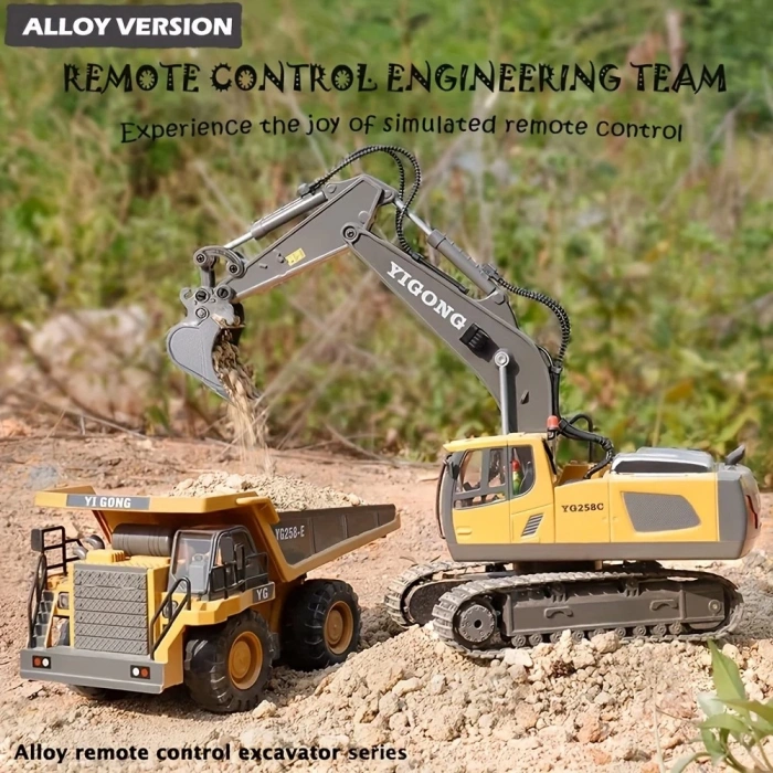 Uzaktan Kumandalı Ekskavatör full fonksiyon 11 Kanallı Alaşımlı Metal Yapı, 2.4GHz Kablosuz, USB Şarj Edilebilir 18650 Lityum Pil, Hava Koşullarına Dayanıklı, Çalışma Voltajı ≤36V, Çocuklar İçin
