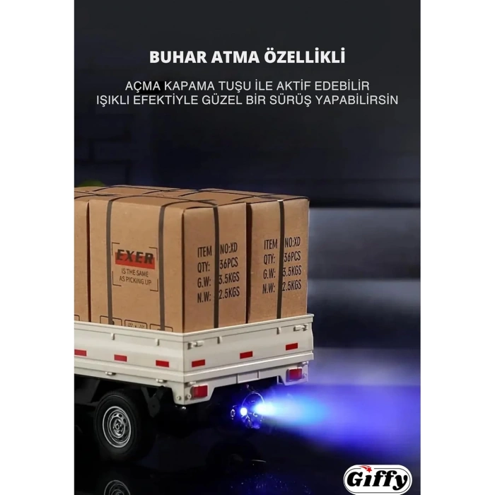 Uzaktan Kumandalı 2.4 Ghz RC Kamyonet Yük Taşıma Aracı Kapıları Açılabilen Sesli Işıklı Şarjlı