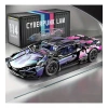 565 parça Cyberpunk Mor Cool 1:14 Ölçekli Spor Araba Yapı Blokları Seti 3D Montaj Modeli Kiti, Gençler & Yetişkinler İçin Mükemmel Hediye 6 + yaş