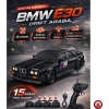 BMW E30 Drift Araba 4x4 Uzaktan Kumandalı Araba 2.4GHz Şarjlı LED Işıklı 15 Km Hız Araba (Siyah)