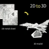DIY 3D Metal Puzzle Bulmaca Air Force J-10B Savaş Uçak 43 Parça 14+ yaş üstü Hediyelik model