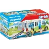Playmobil City Life 71329 Okul Otobüsü, Sürgülü Kapılı Büyük Okul Otobüsü, Tekerlekli Sandalye İçin Katlanabilir Rampa ve 5 Figür İçin Yer, 4 Yaşından Büyük Çocuklar İçin Oyuncak