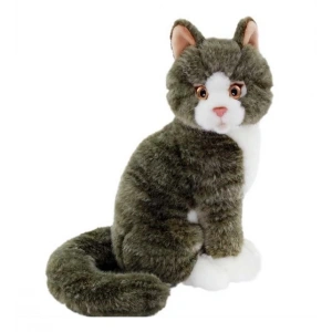 Animals Of The World Oturan Gri Kedi 22 cm Peluş Oyuncak 20888