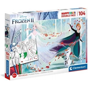 Clementoni  104 Parça Double Face Coloring Puzzle  Frozen 2