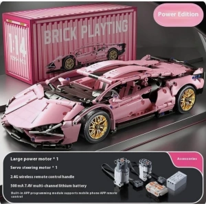 Lamborghini Sian 1:14 BUILDING BLOKS 1314 Parça Çift Motorlu Uzaktan Kumandalı Spor Araba Yapı Blokları Gençler & Yetişkinler İçin Mükemmel Hediye