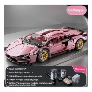 Lamborghini Sian 1:14 BUILDING BLOKS 1314 Parça Çift Motorlu Uzaktan Kumandalı Spor Araba Yapı Blokları Gençler & Yetişkinler İçin Mükemmel Hediye