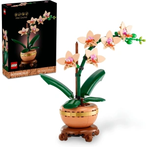 LEGO Botanicals Mini Orkide 10343 – Açık Renkli Terakota Saksı ve Ahşap Efektli Kaide İçeren Yetişkin Kadın ve Erkekler için Dekoratif Çiçek Yapım Seti, Ev ve Ofis Dekorasyonu Hediye Fikri (274 Parça)