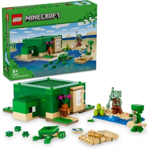LEGO Minecraft Kaplumbağa Plaj Evi 21254-7 Yaş ve Üzeri Macera Oyunları Seven Çocuklar İçin 3 adet LEGO Minecraft Minifigürü içeren Yaratıcı Oyuncak Yapım Seti, Doğum Günü Hediyesi Fikri (234 Parça)