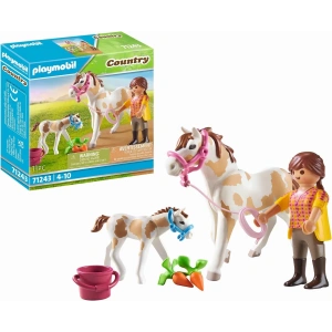 Playmobil 71243 Country Tay ile At, midilli çiftliği, at oyuncakları, eğlenceli, yaratıcı rol yapma, oyun seti, 4 yaş ve üzeri çocuklar için uygun