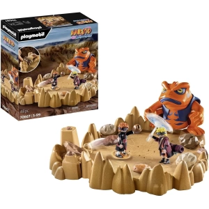 Playmobil Naruto Shippuden 70667 Naruto vs Pain, Krater Taban Plakası ve Dev Kurbağa Gamakichi ile Heyecan verici Düello, 5 Yaş ve Üzeri Çocuklar İçin Oyuncak