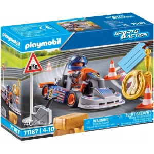 PLAYMOBIL Sports&Action 71187 yarış arabası, zafer çelengi ve daha birçok aksesuar parçası ile, 4 yaşından itibaren
