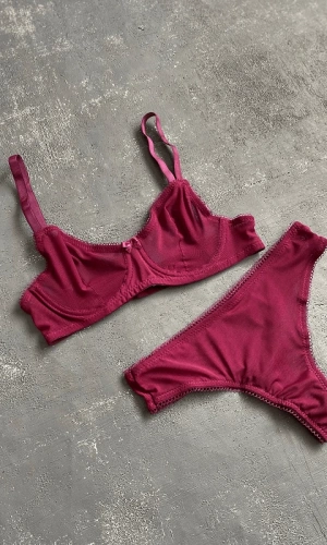 Underwire Tulle Bra Set