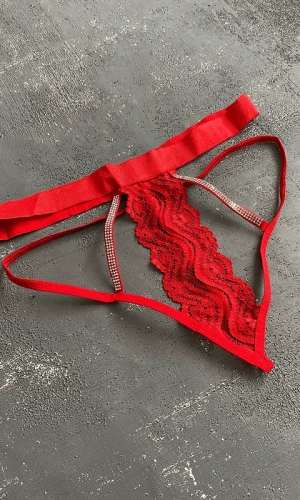 Lacy Stone Embroidered Elastic Detailed String