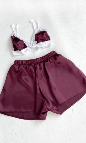 Bow Detailed Shorts Set