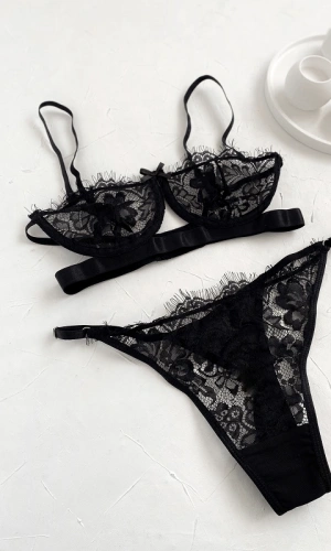 Fringed Transparent Bra Set